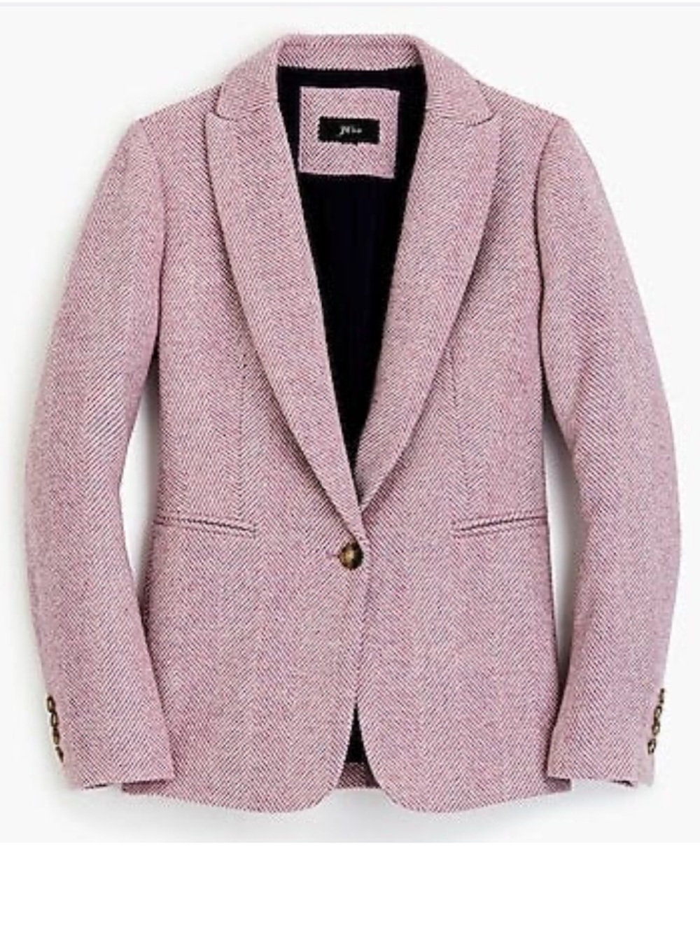 J. CREW Parke Blazer Jacket Mauve English Herringbone Wool Size 0